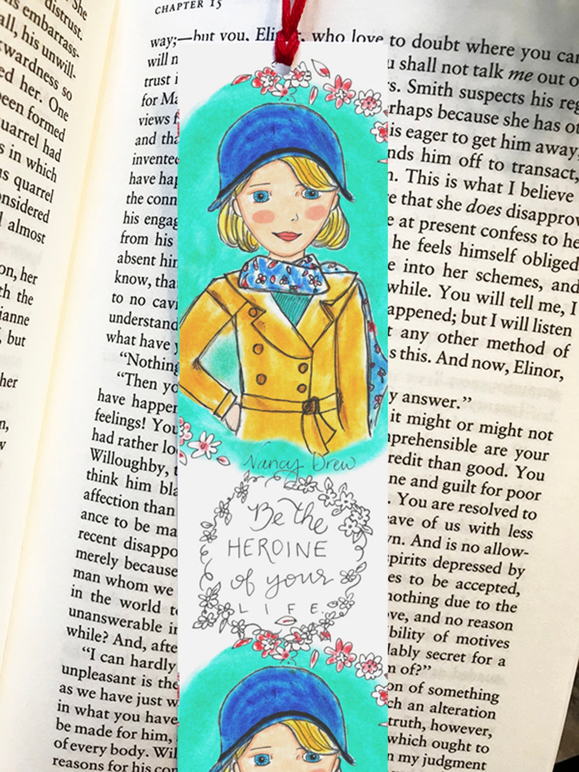 Nancy Drew Bookmark Illustrated Bookmark Literary - Etsy