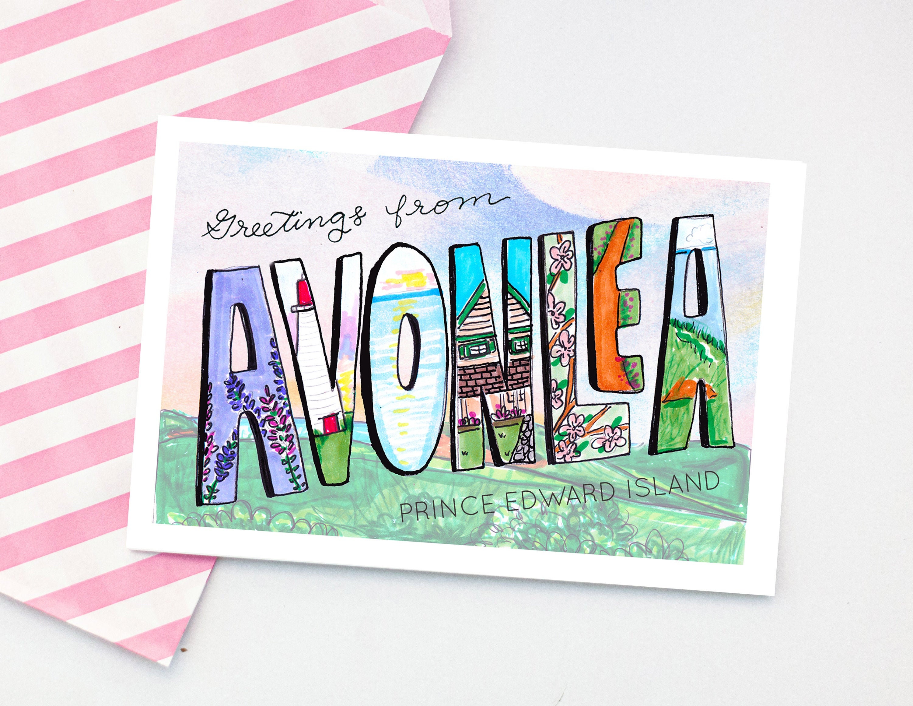 Greetings from Avonlea Postcard - Anne of Green Gables - Lucy Maud Mo…