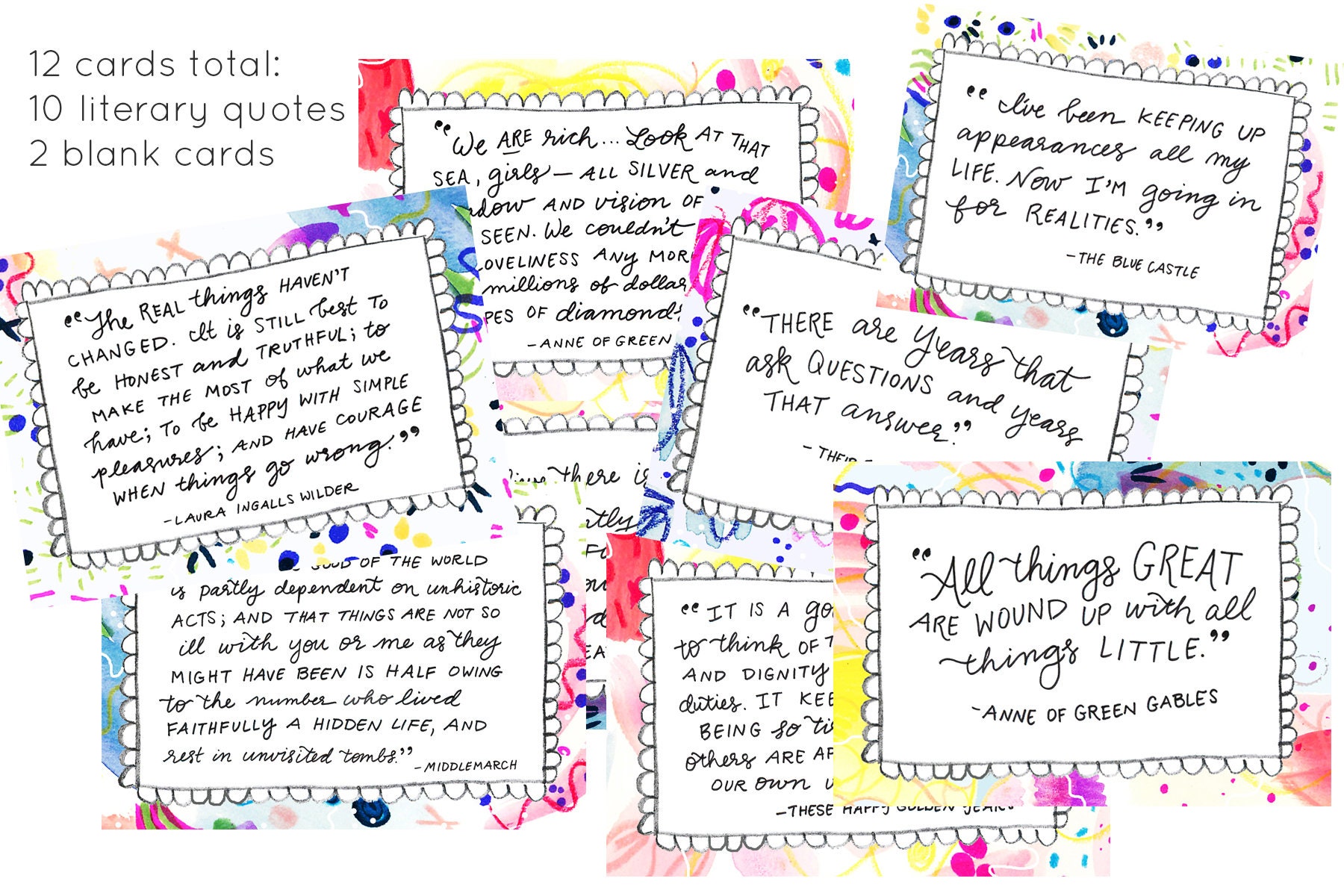 Heroine Encouragement Cards - Set of 12 Mini Quote Prints - Shift Your ...