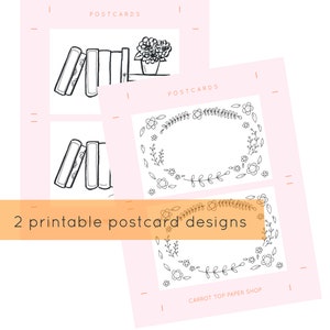 Descarga instantánea de postales - Imprimibles - Dos diseños de postales - Postales de 4x6