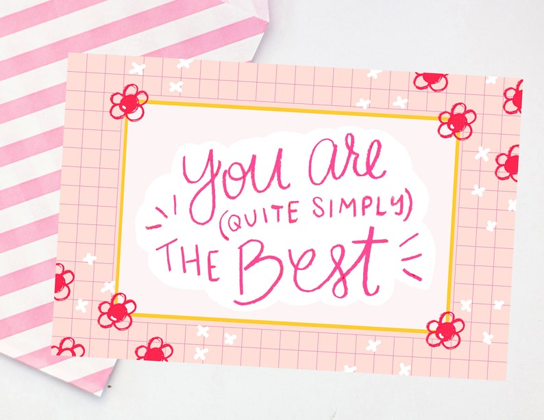 You are the best Postcard thank you postcard every occasion postcard friendship postcard cute snail mail image 1