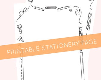 Printable Stationery Page