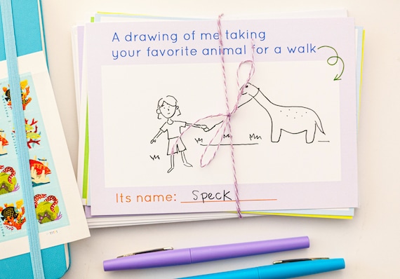 Pen Pal Note Cards Volume I - Grandparent/grandkid Pen Pal Note Card Set - Aunt/Niece/Nephew Pen Pal Note Card Set