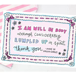 Rumpled up in spirit Postcard - Anne of Green Gables - Lucy Maud Montgomery -Happy Mail