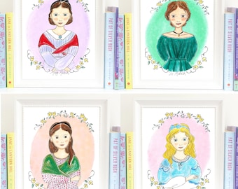 Láminas artísticas de Mujercitas: elige a Meg, Jo, Beth o Amy-Louisa May Alcott