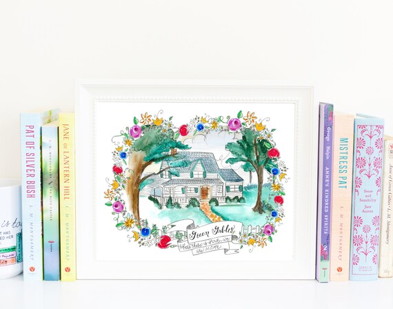 Grune Giebel Druck Anne Von Grunen Giebeln Madchen Zimmer Etsy