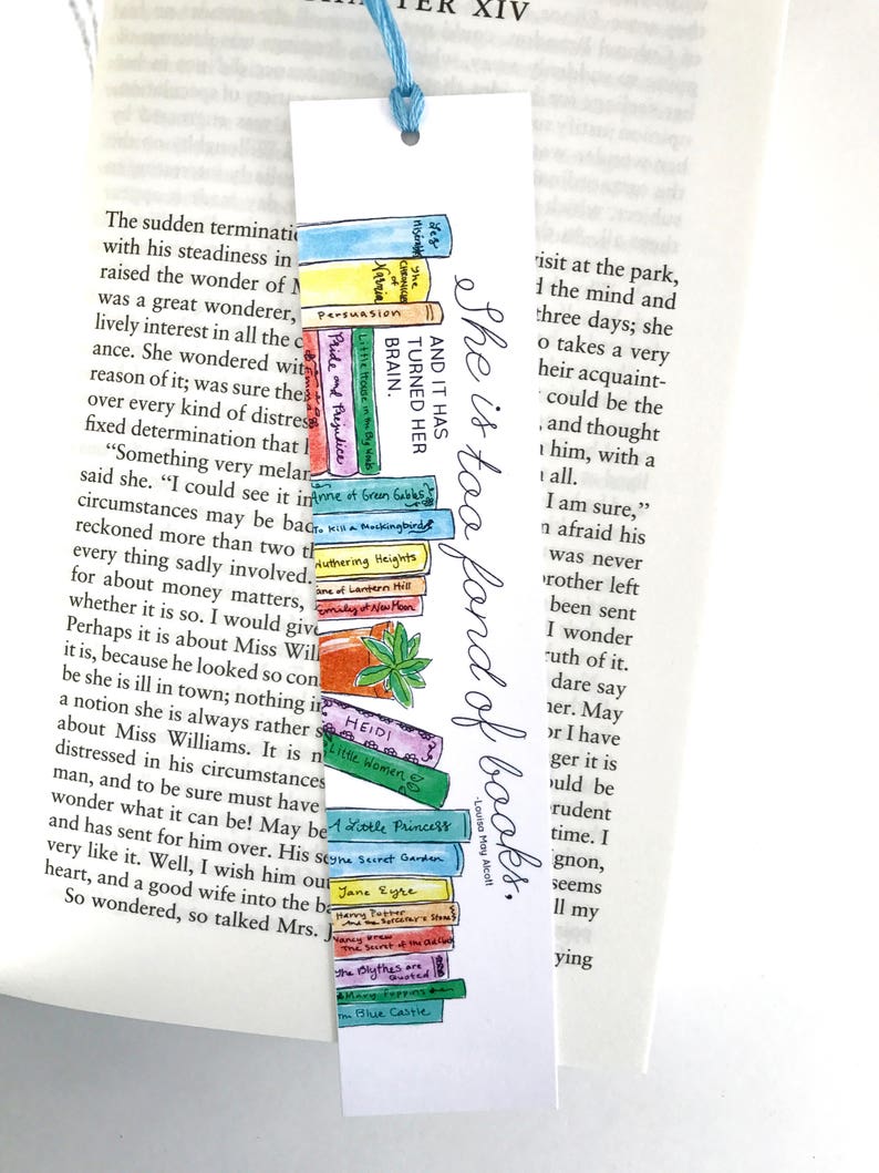 Bookshelf Bookmark Literary Bookmark Louisa May Alcott Etsy