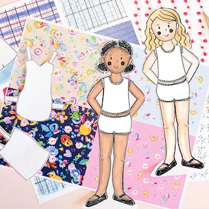 Clothing Design Paper Doll Starter Set Includes 6 paper dolls and design templates Printable Fashion design Instant Download image 3