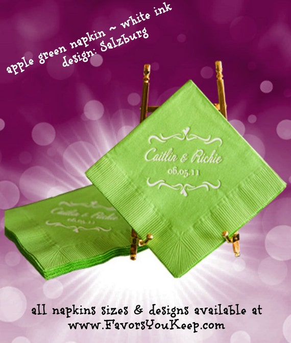 Items similar to 100+ Wedding Napkins Personalized Beverage Napkin for