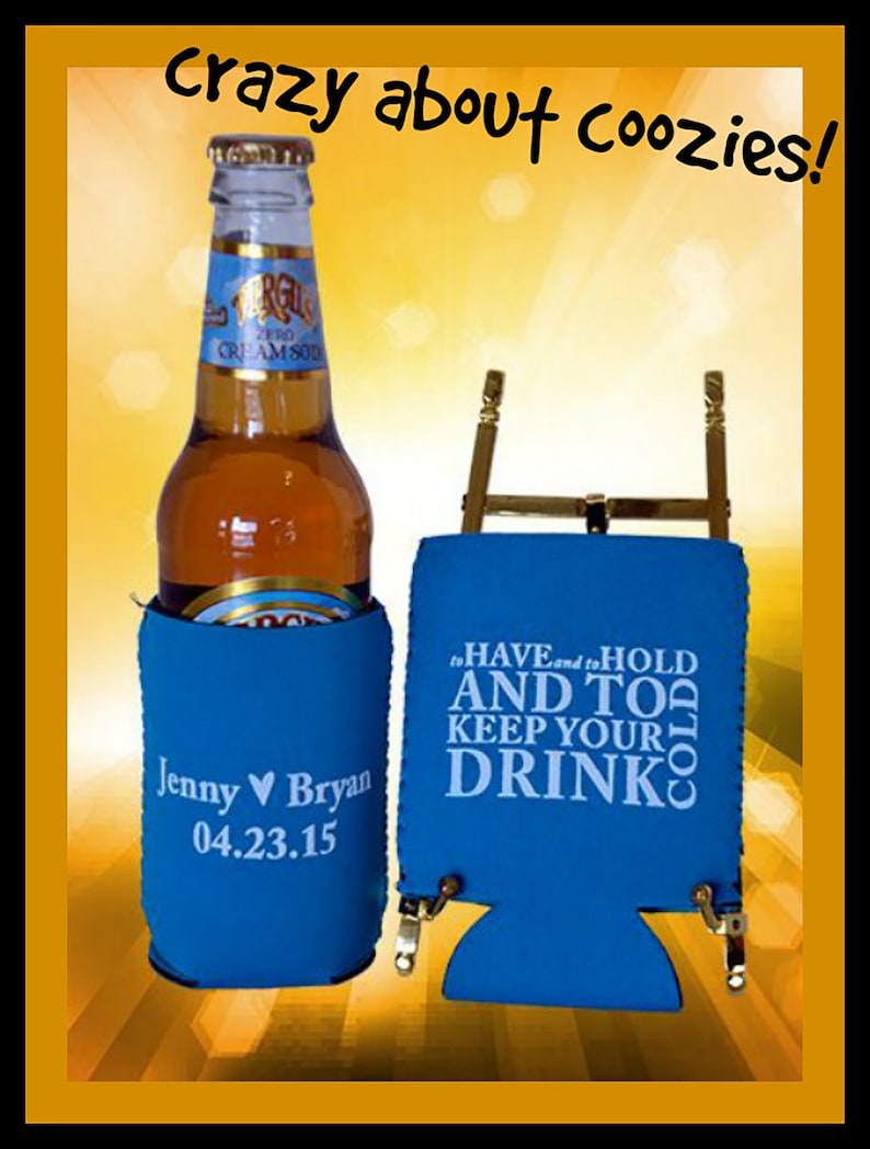 Coasters Banners /& More! Koozies Signs Planning a Wedding Party? Download our Fun Design for Invitations Stadium Cups Beverage Napkins