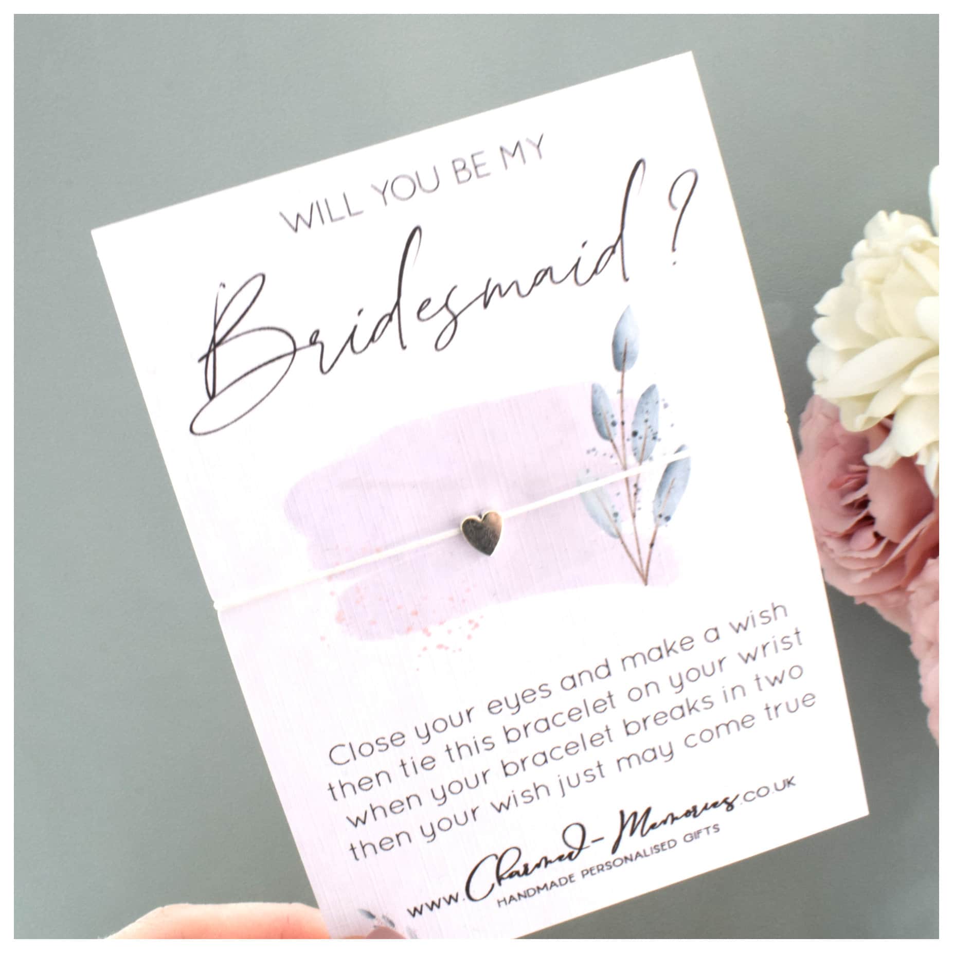 Will You Be My Bridesmaid Wish Bracelet | Lilac Modern Watercolour Will You Be My Bridesmaid Wish Bracelet | Lilac Modern Watercolour