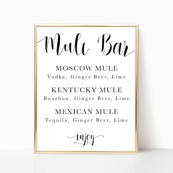Moscow Mule Sign Moscow Mule Bar Sign Signature Cocktail Etsy