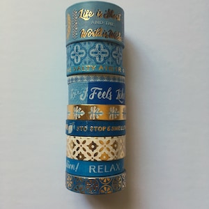 Coastal Village Blues - Michaels Recollections - 24" Washi Samples