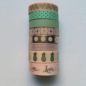 Pinks & Mints - Michaels Recollections - 24" Washi Samples