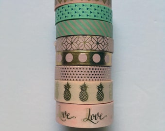 Pinks & Mints - Michaels Recollections - 24" Washi Samples