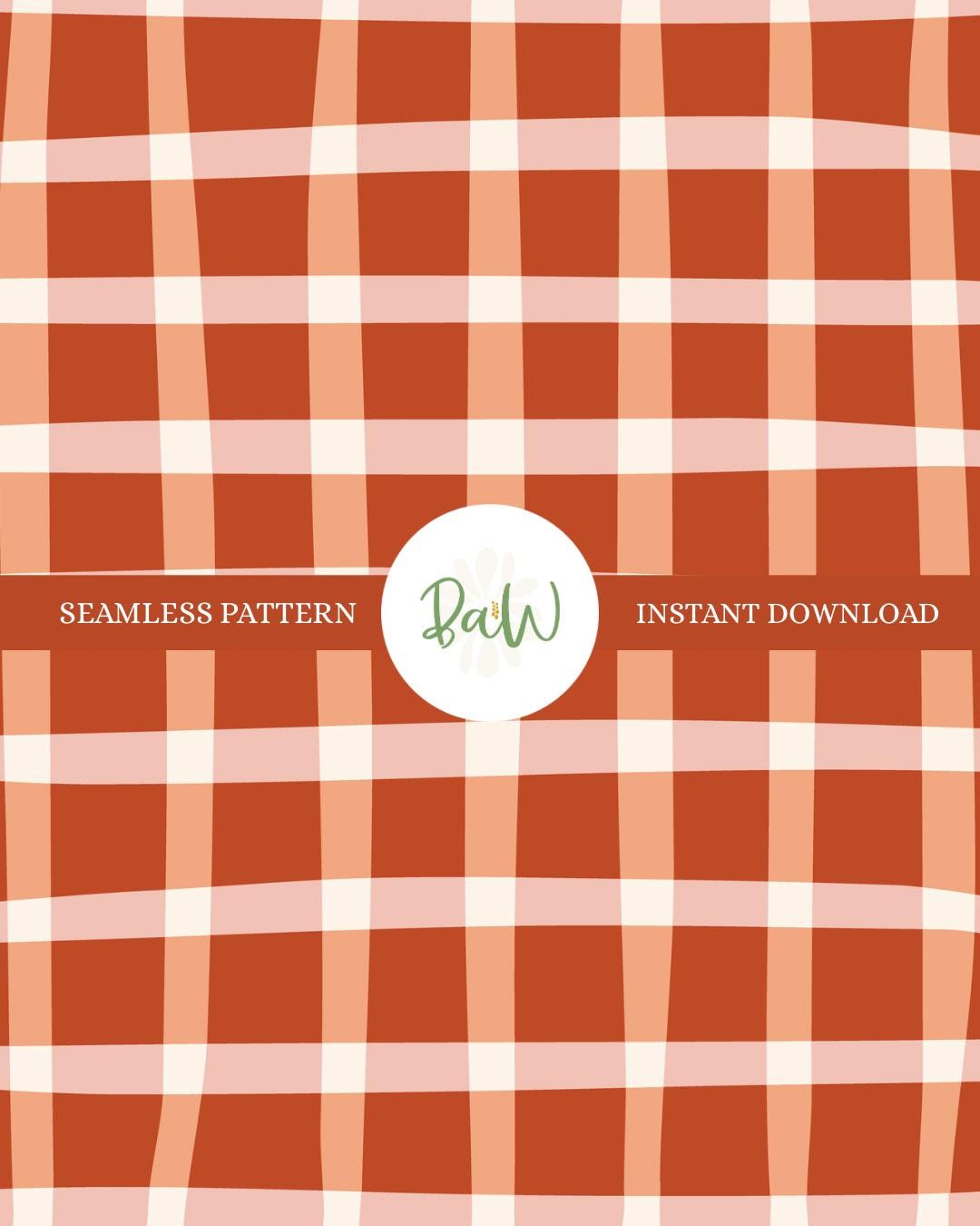 Valentine Rust Checkered Seamless Pattern, Hand Drawn Whimsy Art ...