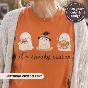 Trick or Treat Shirt Women Funny Ghost Tee Spooky Cute Tshirt Sourdough Bread Maker Gift Idea Kawaii Halloween Grandmillennial Shirt Whimsy