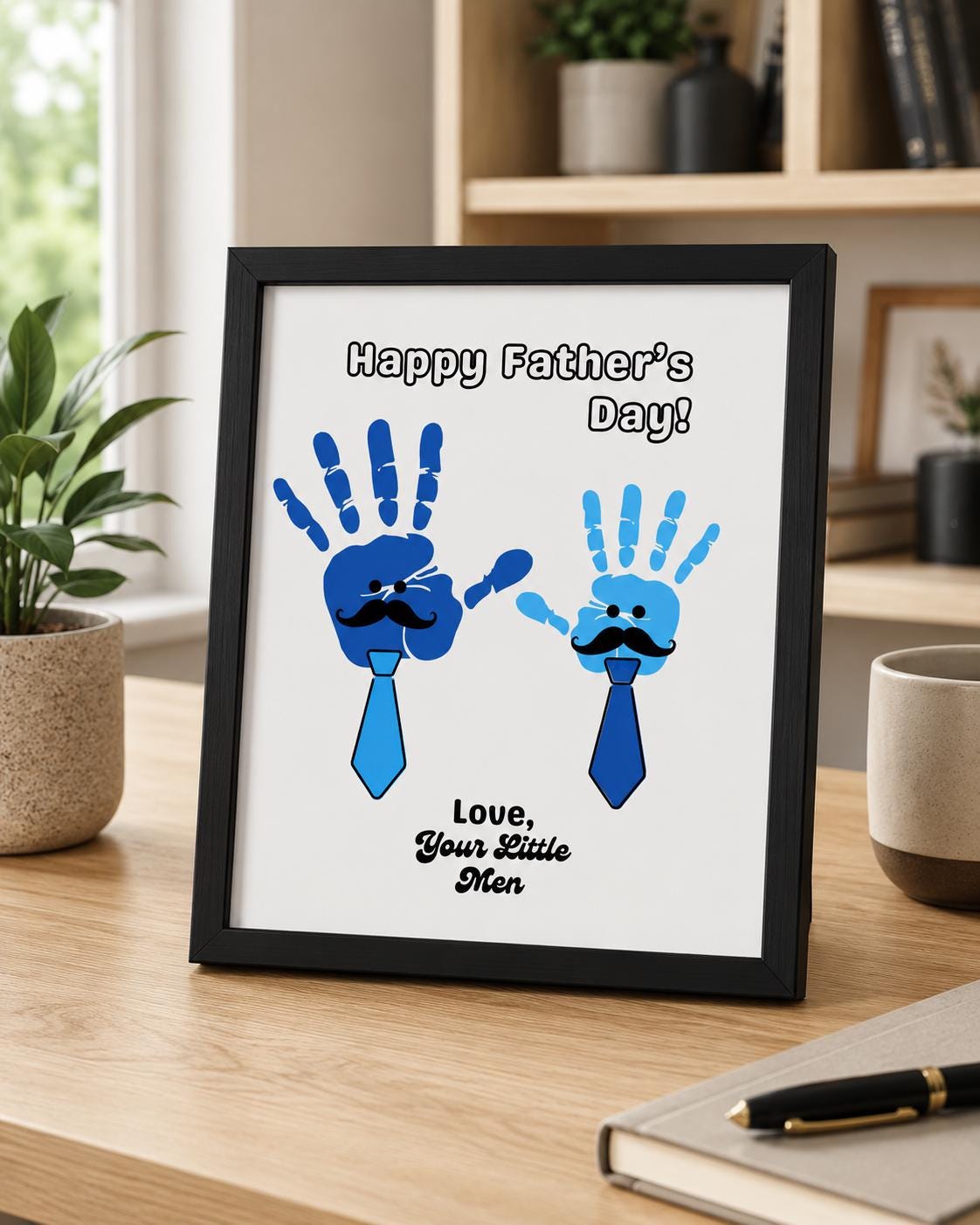 Custom Kids Handprint Gift Printable Keepsake for Fathers Day Daddys ...