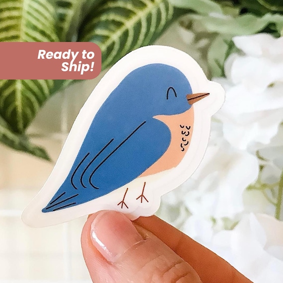 Bluebird Sticker Waterproof Cartoon Bird Lover Gift for Water Bottle Sticker Gift of Hope Nature Lover Sticker Cheerful Journal Accessory