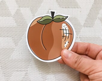 Peach Magnet, Vinyl Fridge Magnets, 3 inches