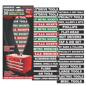 Green Adhesive Toolbox Labels