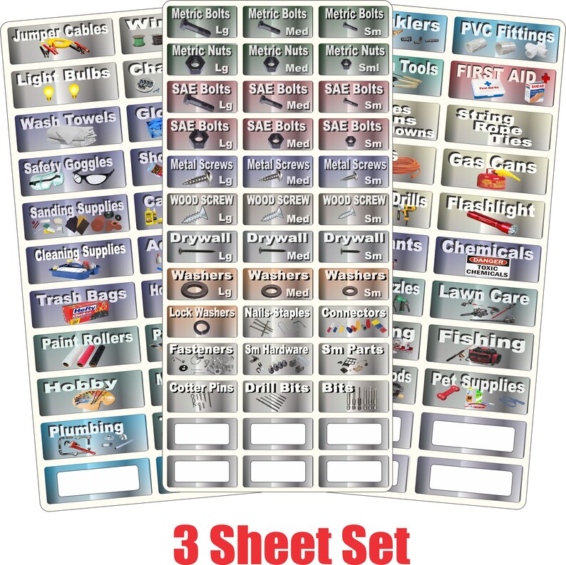 Garage Organizer Labels 83 Labels to help you get organized Etsy