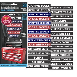 Blue Adhesive Toolbox Labels - Organize your toolbox!