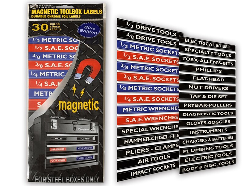 thumbnail image 2 of 66 Pcs Magnetic Tool Box Labels Tool Chest Organizer Stickers For Cabinets 2 of 11