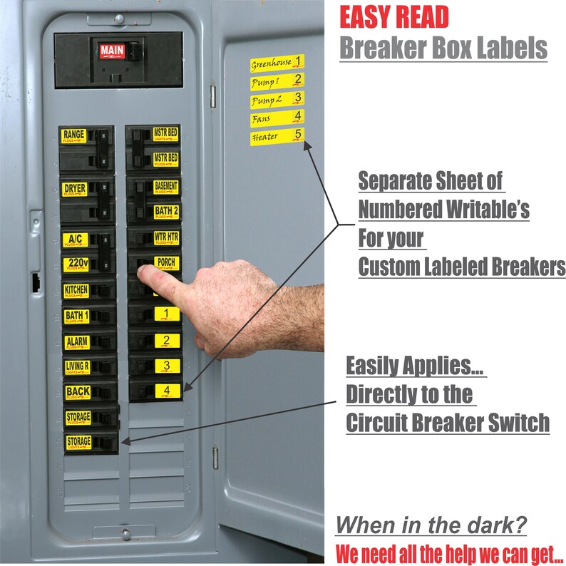 Circuit Breaker Decals 105 Tough Vinyl Labels for Breaker | Etsy