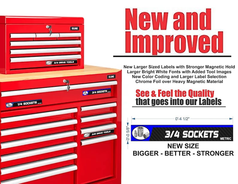 Ultimate Magnetic Toolbox Label Set - 90 Labels for Organizing Box ...