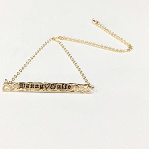 6mm gold filled horizontal pendant for name from 8 to 11 letters.