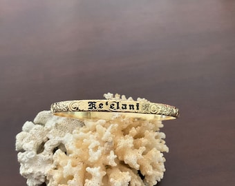 5mm gold filled personalized Hawaiian bangle