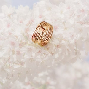 7 days gold filled ring with heart charm