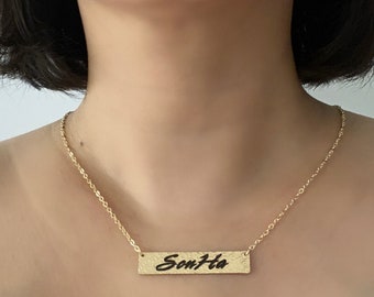 10mm gold filled horizontal necklace