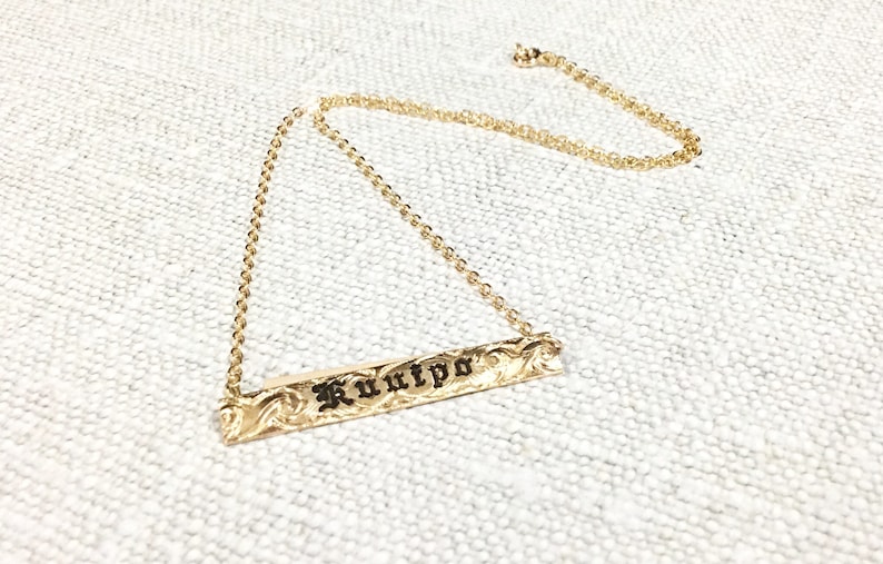 6mm horizontal gold filled Hawaiian pendant for Name up to 8 letters