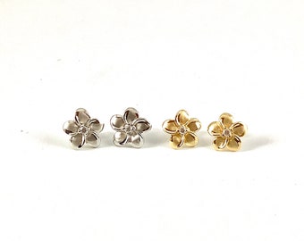 14karat plumerias earrings