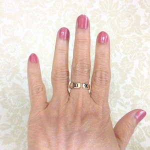 5mm Hawaiian gold filled couple initials ring
