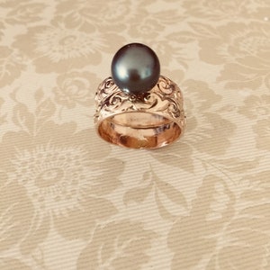 Tahitian pearl ring with 6mm gold filled band.
