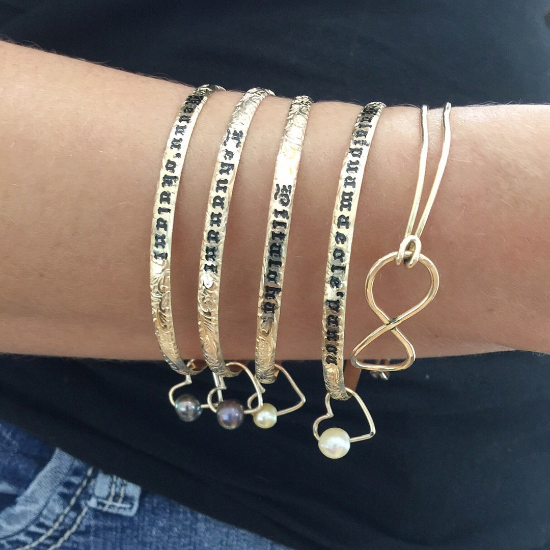 4mm Gold Filled, Personalized Hawaiian Bangle Etsy