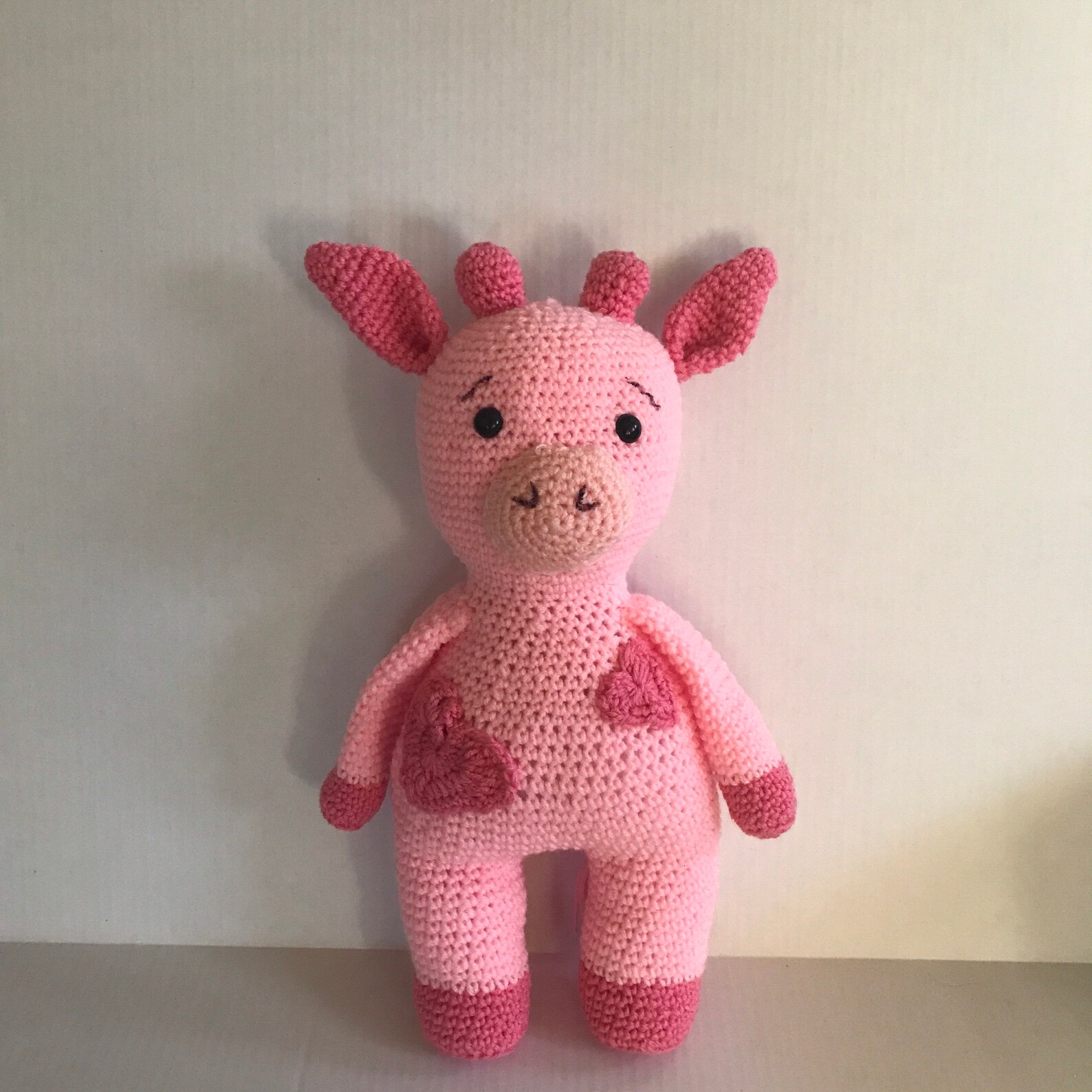 Big Cow Stuffie Cow Plushie Cow With Hearts Pink Cow Etsy