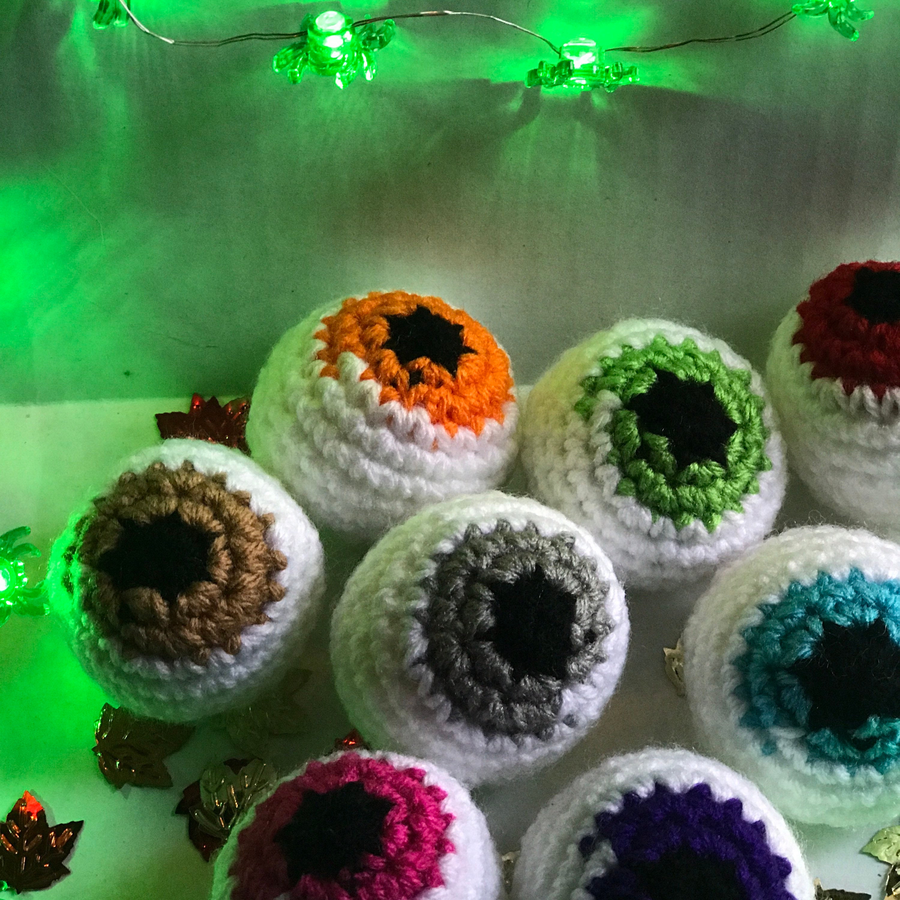 Crochet Eyeballs Eyeball Keychain Halloween Decor Cute Etsy