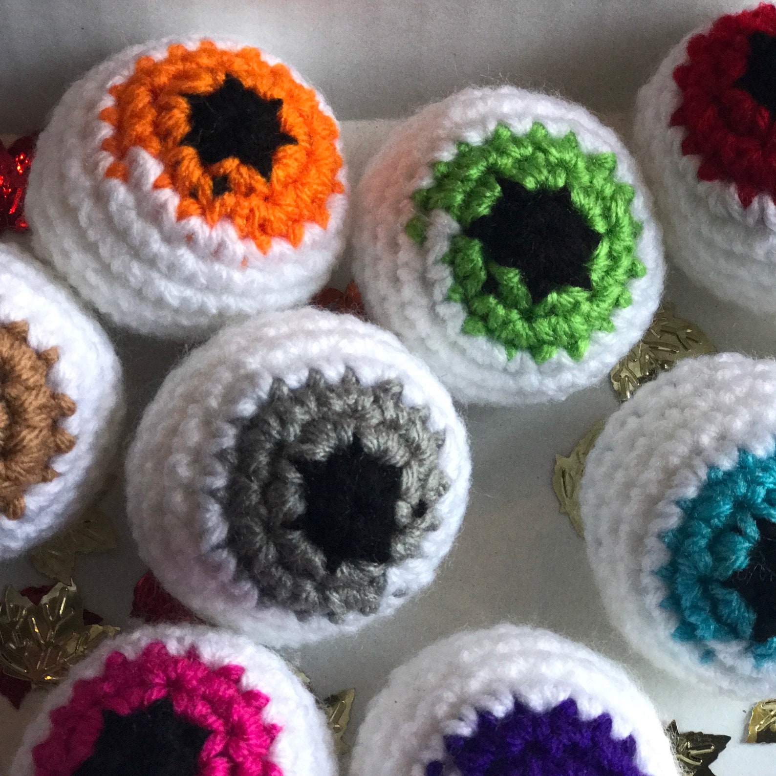 Crochet Eyeballs Eyeball Keychain Halloween Decor Cute Etsy