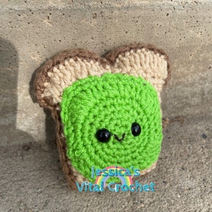 Cute Avocado Toast, Crochet Avocado, Avocado Stuffie, Crochet Avocado Plushie, Avocado Merch, Avocado Decor