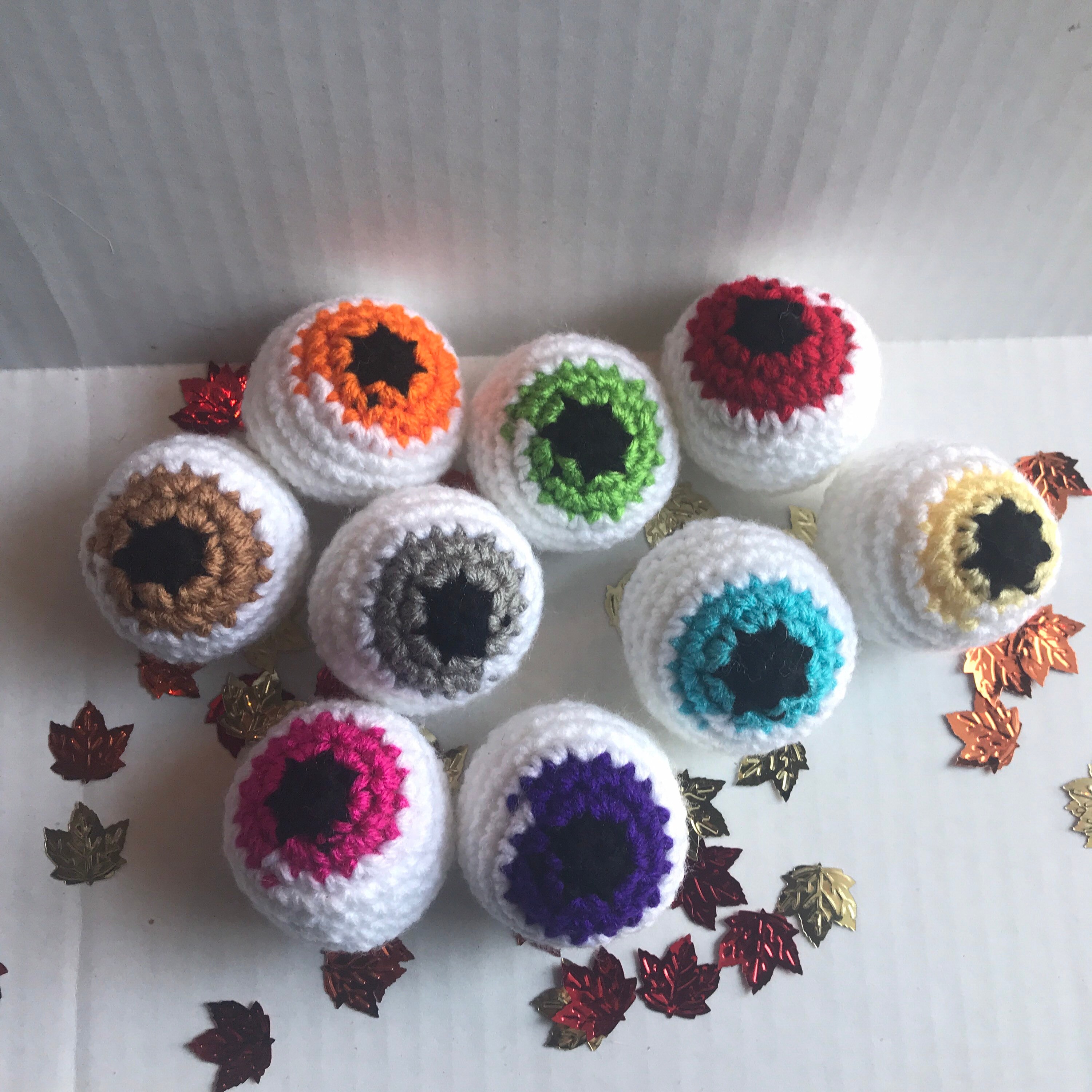 Crochet Eyeballs Eyeball Keychain Halloween Decor Cute Etsy