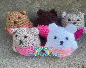 Crochet Mini Bear, Teddy Bear Keychain, Rearview Mirror Decor, Handmade Keychain, Bear for keys, Tiny Teddy, Small Bear Stuffie