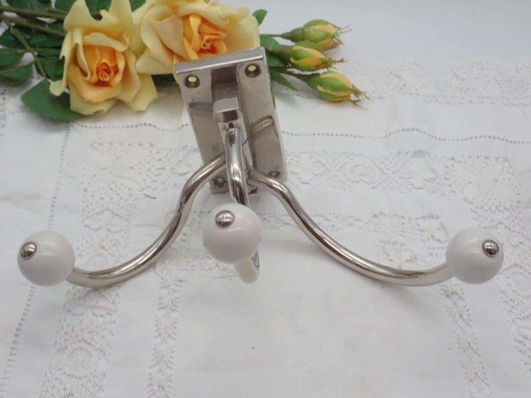 Vintage Chrome & Ceramic Swivel Coat Hook Coat Hooks Door Etsy