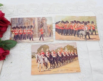 Set 3 Vintage Scots, Life, & Irish Guards Art Print ansichtkaarten, oude kaarten, verzamelkaarten, scrapbookideeën, vintage kaarten, ephemera