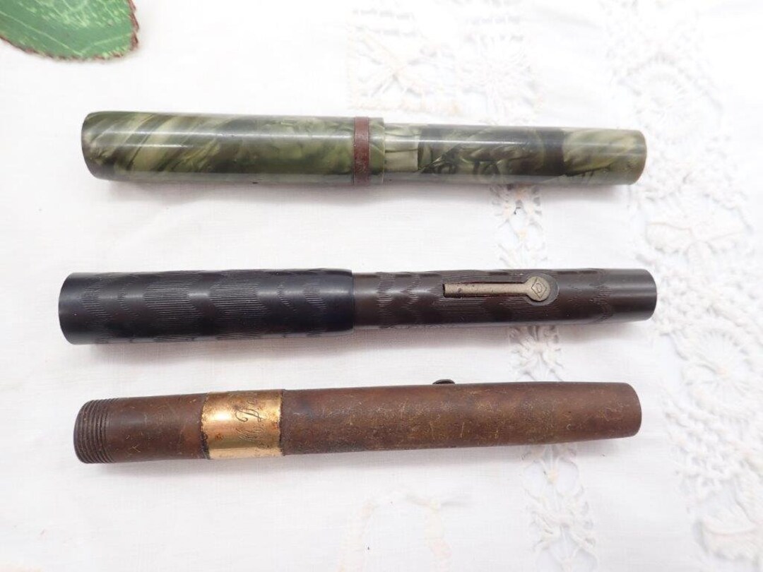 3 Antique Fountain Pens A/f for Spares or Repairs, Ink Pens, Watermans