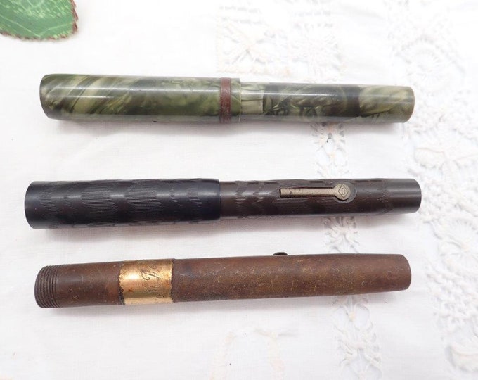 3 Antique Fountain Pens A/f for Spares or Repairs, Ink Pens, Watermans