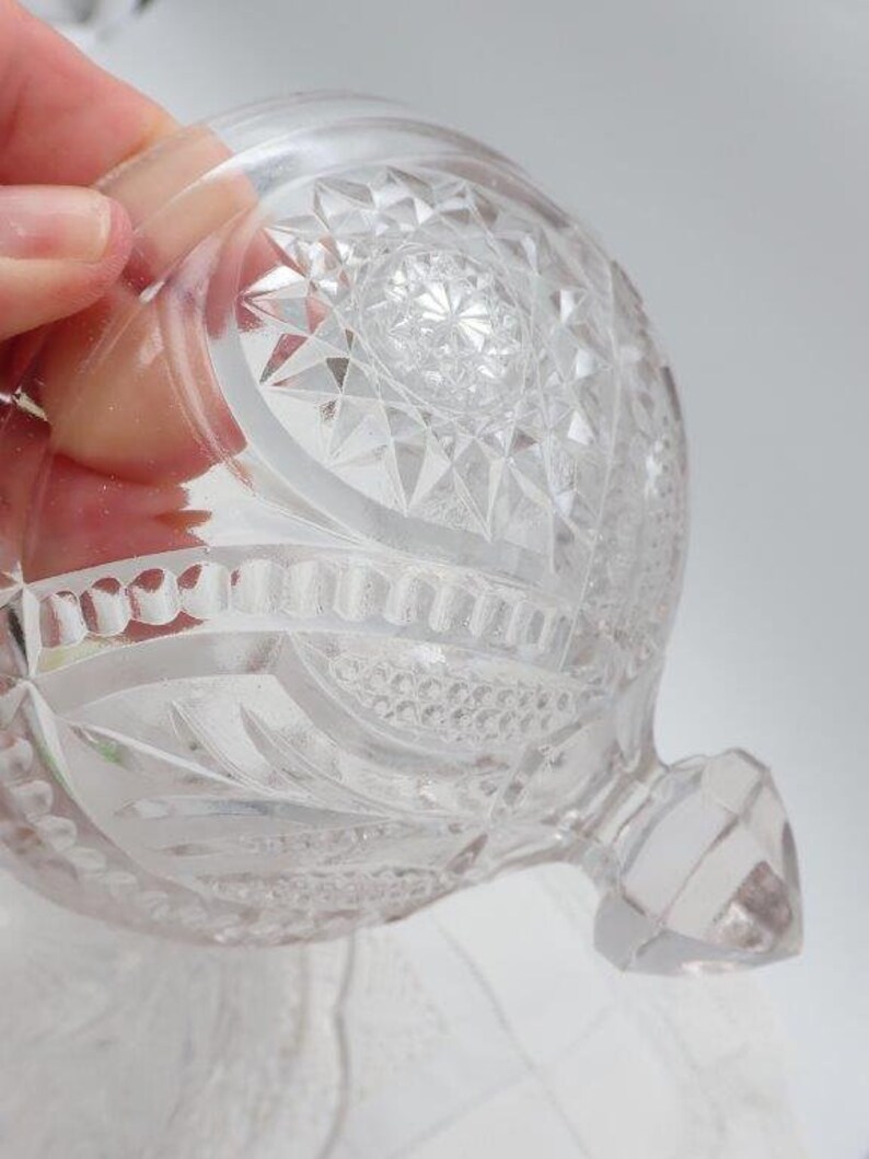 Pressed Glass Butter Dish Butter Holder Vintage Glassware Etsy Canada